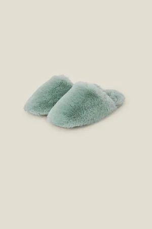 Accessorize Luxe Faux Fur Mule SlippersM