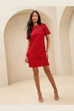 Lipsy London Lace Short Sleeve Mini Shift Dress34