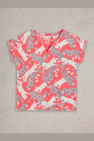 White Stuff Nelly Notch Neck 100% Bomuld T-shirt