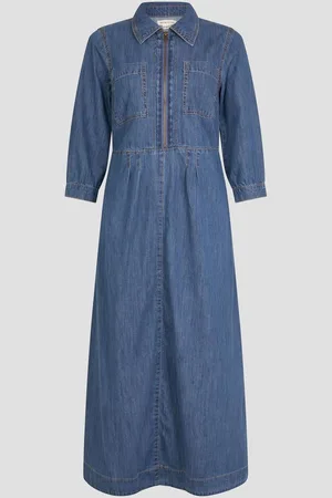 Monsoon Bonnie Zip Denim 100% Cotton Shirt Dress38