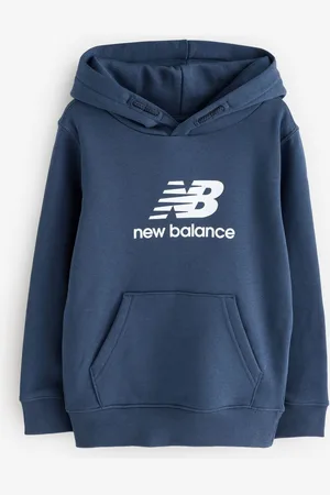 New Balance Drenge Brush Back Stacked Logo Hættetrøje14 - 15 år (164 - 170cm)