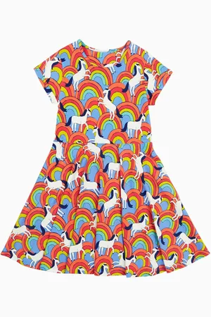 Frugi Green Flower Spring Skater Dress - Skater Dress122128cm
