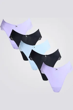 Boux Avenue Multicoloured Stella Microfibre Thongs 5 Pack40