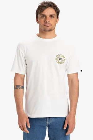 Quiksilver Evo Roads End Short Sleeve 100% Organic Cotton Backprint Logo T-Shirtmedium