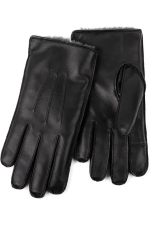 Totes Isotoner Mens Premium 3 Point Winter Leather Gloves With Faux Fur LiningL-XL