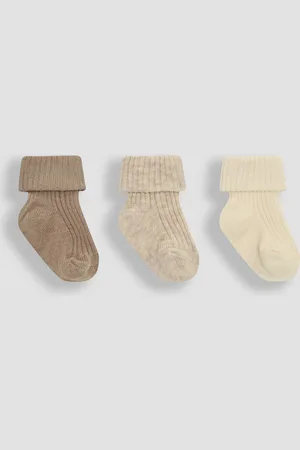 JoJo Maman Bébé 3-Pack Ribbed Baby Socks50cm
