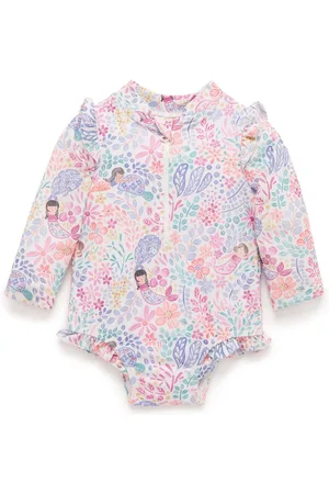 Purebaby Mermaid Tryk Langærmet Badedragt7480cm