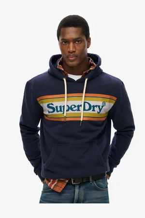 Superdry Venue Logo Stribet Afslappet Hættetrøjexlarge