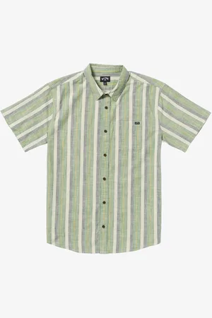 Billabong 100% Bomuld All Day Stribet Kortærmet Skjorter2X-Large