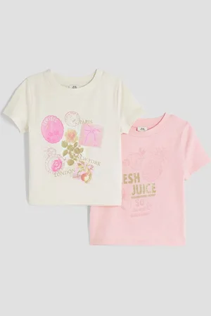 River Island Girls Postcard Print 100% Cotton T-Shirts 2 Pack110116cm