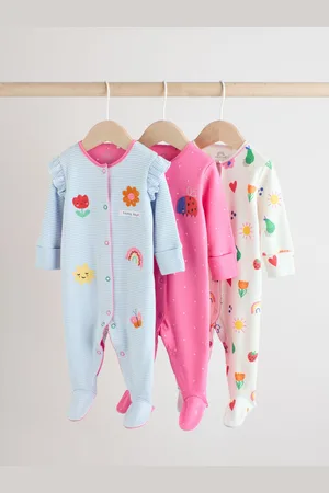 Next Baby 100% bomuld sovedragter 3 Pakke (0mnds-2år)9 - 12 måneder (74 - 80cm)
