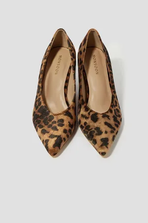 Monsoon Lea Leopard Print Court Shoes