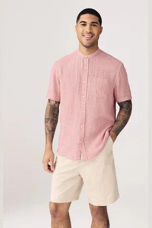 Next Cotton Linen Blend Short Sleeve ShirtXL