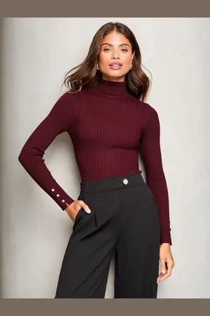 Lipsy London Roll Neck Button Detail Knitted Jumper44