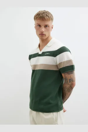 River Island Open Collar Stripe Polo Shirtsmall