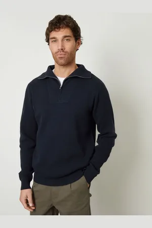 Threadbare Rib Panel Quarter Zip Jumperxlarge