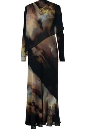 DASKA Ali Maxi Dress With Long Sleeves And Front Wrap Detailmedium
