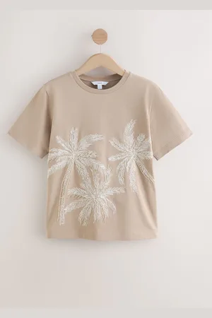 Next Short Sleeve Palm Tree Embellished 100% Cotton T-Shirt40