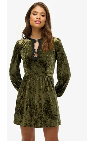 Superdry Diamante Velvet Mini Kjole