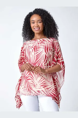 Roman Petite Leaf Print Overlay Top42