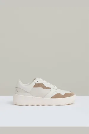 Reiss Ruth Leather And Mesh Platform Trainers