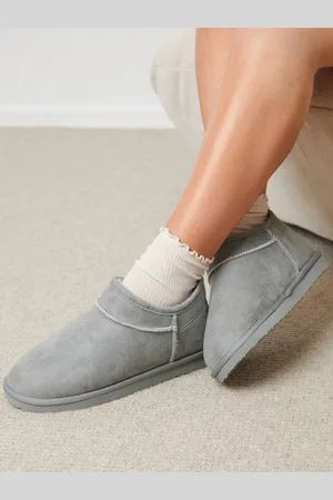 Threadbare Suede Faux Fur Lined Slipper Boots