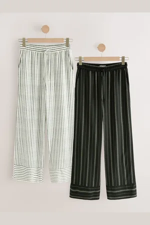Next Linen Blend Pyjama Bottoms 2 Pack