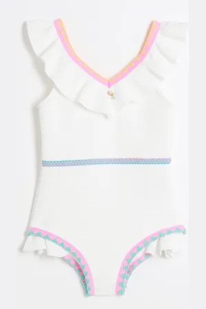 River Island Girls Frilled Whipstitch Swimsuit8692cm