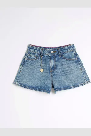 River Island Girls Denim Circle 100% Cotton Shorts122128cm