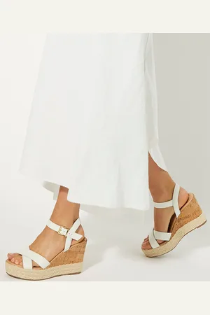 Dune Kindest Cross Strap Wedge Sandals