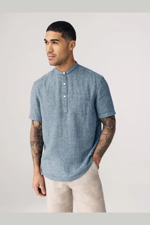 Next Cotton Linen Blend Short Sleeve ShirtS