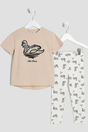 River Island Girls Swan T-Shirt And Leggings Set104110cm