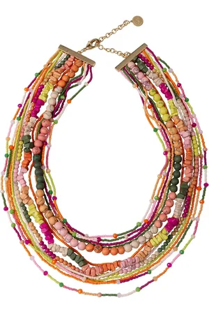 Bibi Bijoux Pink Multicolour Layered Beaded Necklaceen