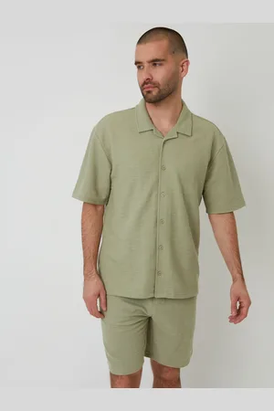 Threadbare Textured Revere Krave Kortærmet Skjortermedium