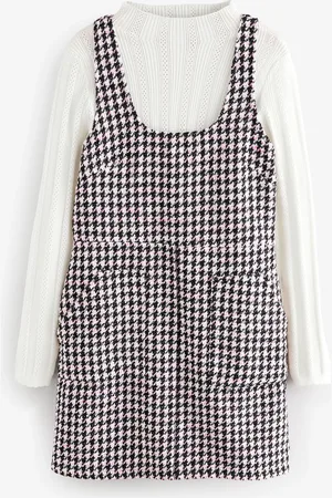 Next Layered Pocket Front Knitted Pinafore Mini DressXS Reg