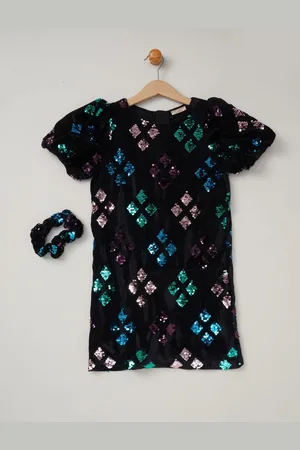 MISS Sequin Shift Dress and Matching Scrunchie Outfit Set9 - 10 år (134 - 140cm)