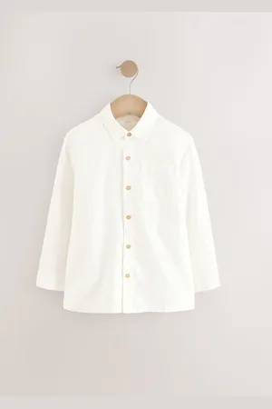 Next Long Sleeve Linen Mix Relax Fit Shirt (3-16yrs)16 år (176cm)