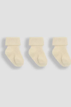 JoJo Maman Bébé 3-Pack Ribbed Baby Socks6268cm