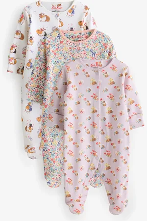 Next Cath Kidston Floral Baby 100% Cotton Sleepsuits 3 Pack5662cm