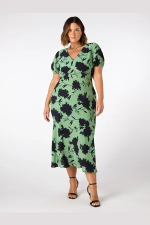 Live Unlimited London Curve Floral Print Twist Front Dress54