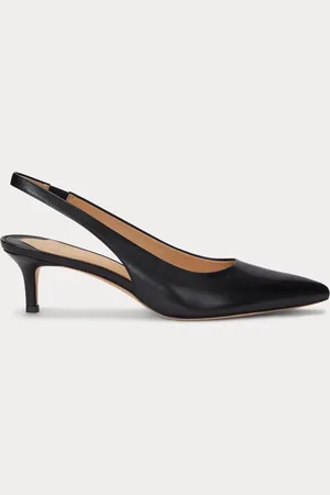 Ralph Lauren Lolah Burnished Leather Slingback Pumps