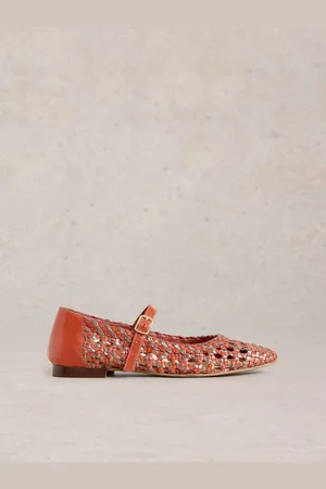 White Stuff Winnie Woven Ballerinas
