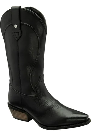 Ravel Leather Mid Calf Zip-Up Western Cowboy Boots