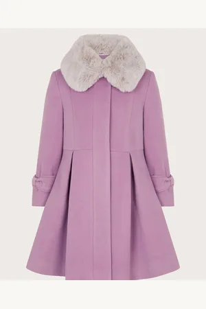 Monsoon Imiteret pels Krave Trim Coat7 - 8 år (122 - 128cm)
