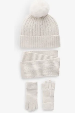 Next Cable Hat, Gloves and Scarf Set (3-16yrs)11 - 13 år (146 - 158cm)