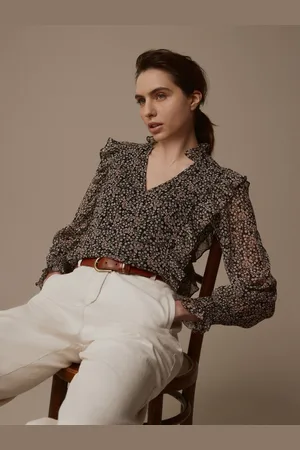 Laura Ashley Morston Ditsy chiffon flæsebluse42