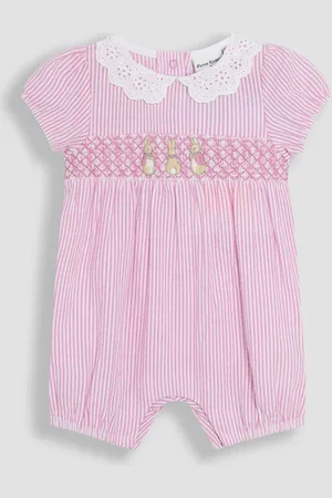 JoJo Maman Bébé Flopsy Bunny Stripe 100% Cotton Dress Body and Knicker Set 3 Piece8692cm