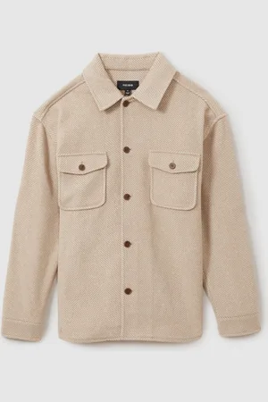 Reiss Compton Wool Blend Herringbone Twill OvershirtM