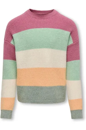 ONLY Pink Long Sleeve Stripe Jumper7 - 8 år (122 - 128cm)