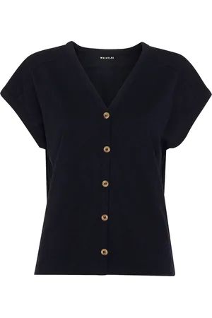 Whistles Aubrie Button Through 100% Cotton TopXS